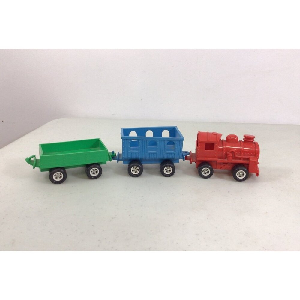 Vintage Plastic Toy Train Set Galinite Sweden 3 Cars
